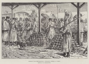 Préparatifs de guerre russes, déchargement de coquilles à Kieff - Johann Nepomuk Schonberg